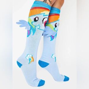 Rainbow Dash Knee High Socks with Wings
